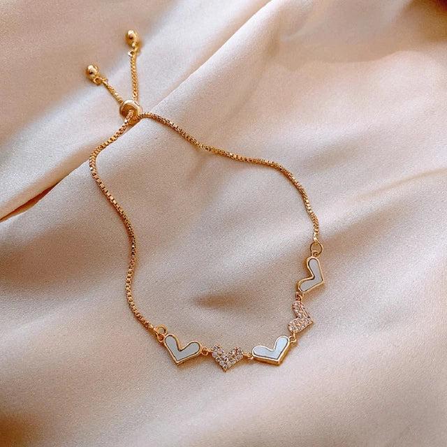 Bracciale Regolabile con Cuore in Oro