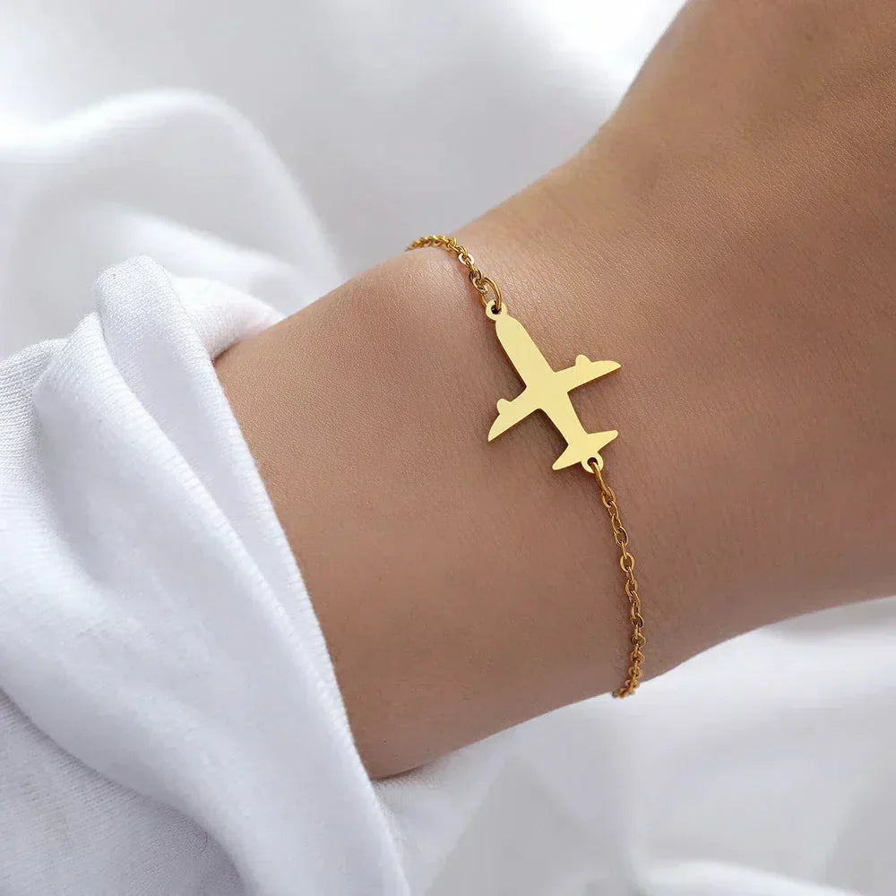 Bracciale con Aeroplano Dorato