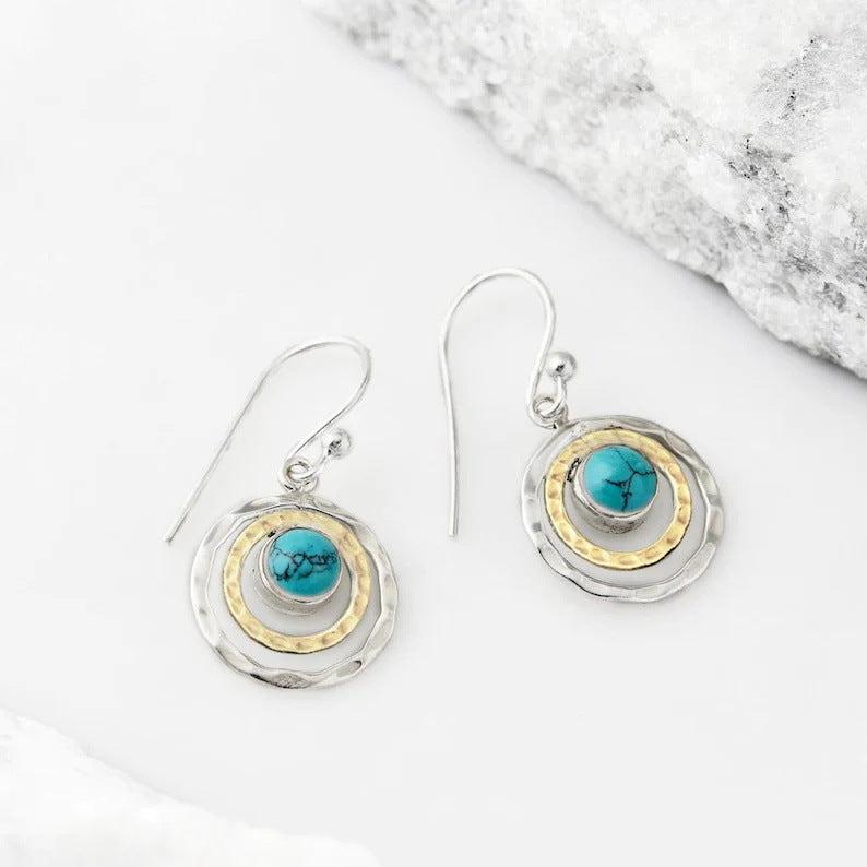 Orecchini Boho Saturno con Opale Turchese