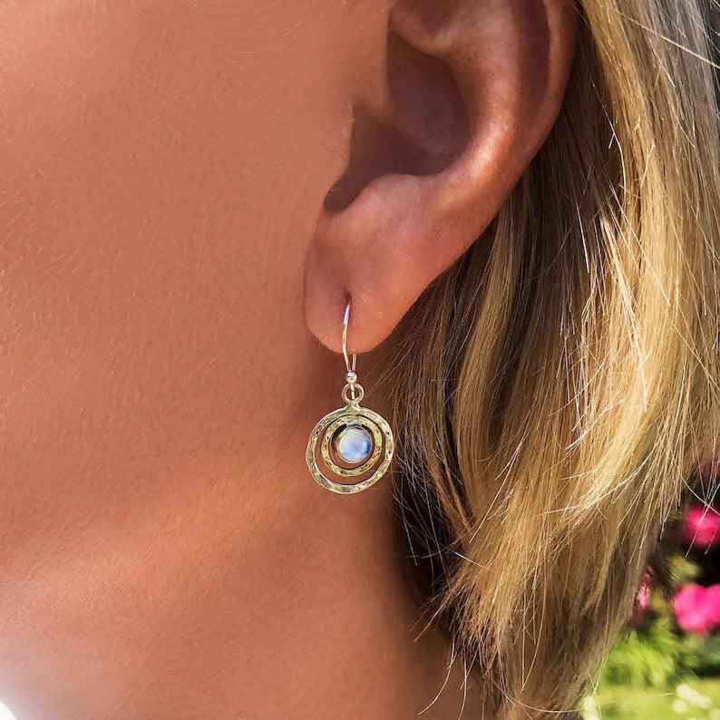 Orecchini Boho Saturno con Opale Turchese