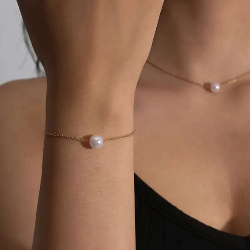 Bracciale Dorato con Perle