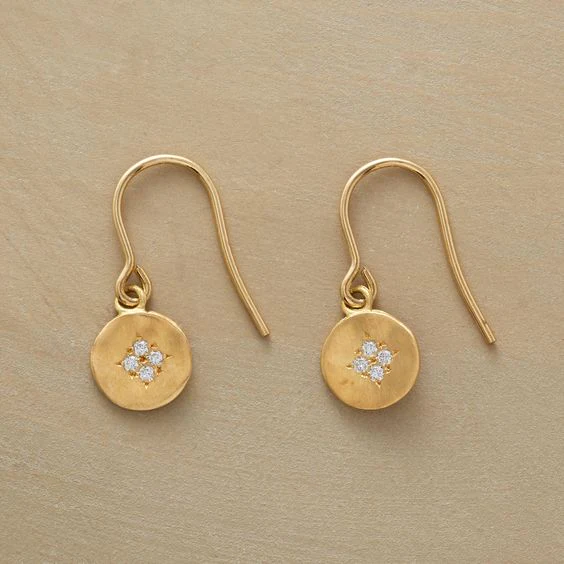 Orecchini Vintage con Zirconi Dorati