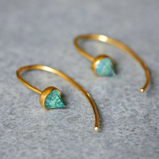 Orecchini Vintage con Diamanti Turchesi in Oro