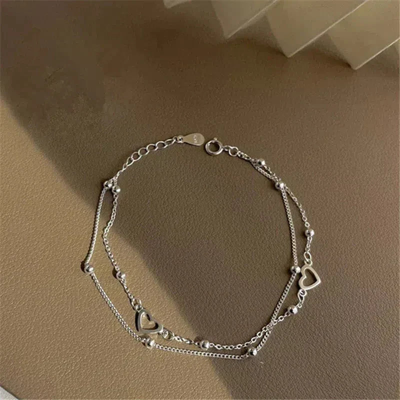 Bracciale Regolabile con Cuore in Argento