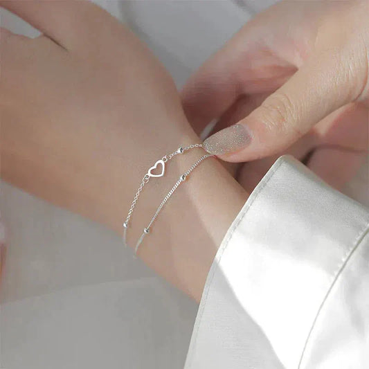 Bracciale Regolabile con Cuore in Argento