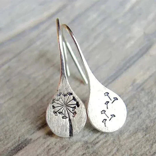 Orecchini Foglia di Dente di Leone in Argento 925